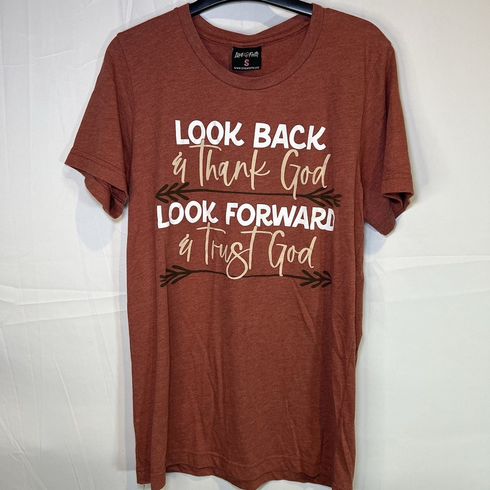 Love in Faith Thank God Trust God Christian T-Shirt for‎ Women Small